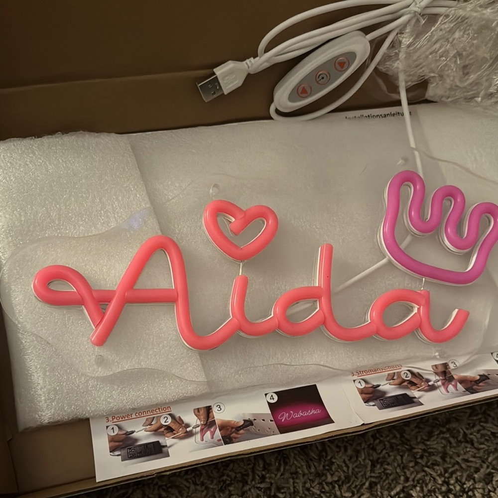 Pink Neon Kids Room Sign